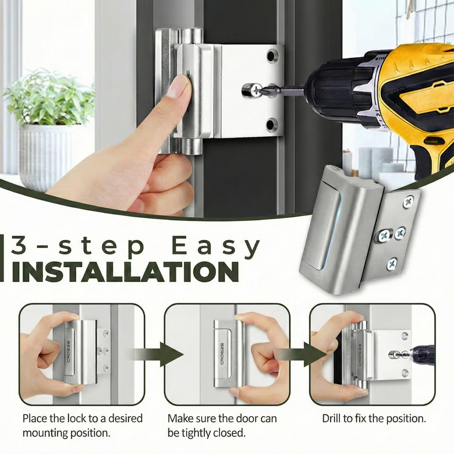 High-Security Door Reinforcement Lock